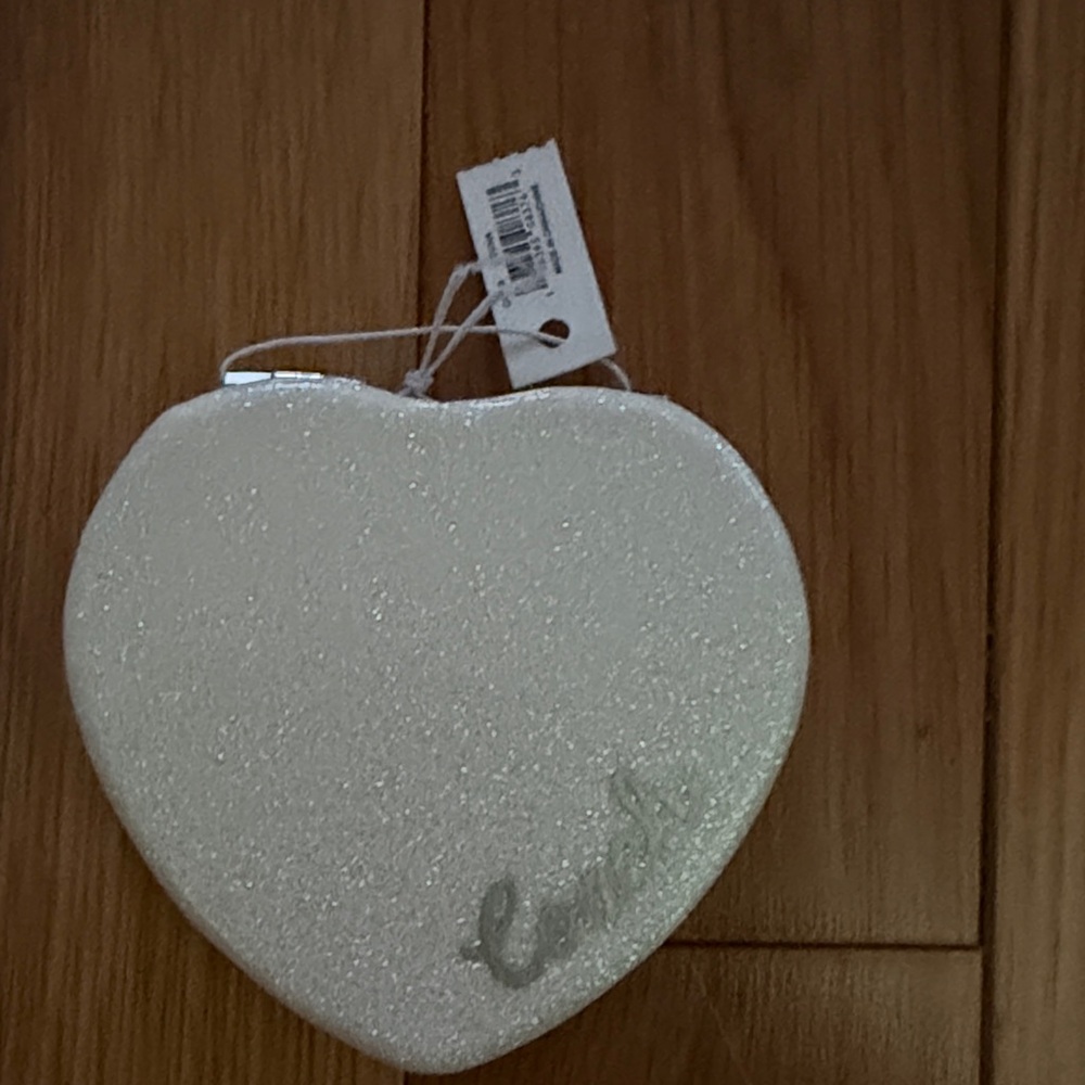 Coach Pearlescent Glitter Heart-Shaped Purse Mirror with Dust Bag NWT - Picture 3 of 7